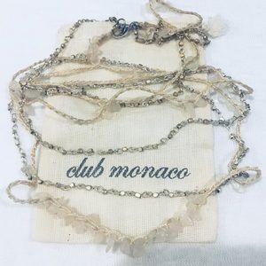 Club Monaco Pink Crochet Rose Quartz Necklace